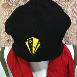 Black Beanie with Yellow Logo